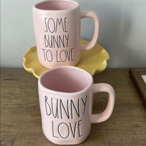 Rae Dunn Pink Bunny Love Mugs